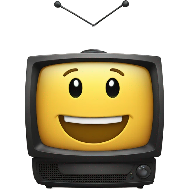 TV WITH BIG SMILE WITH ANTENNAS emoji