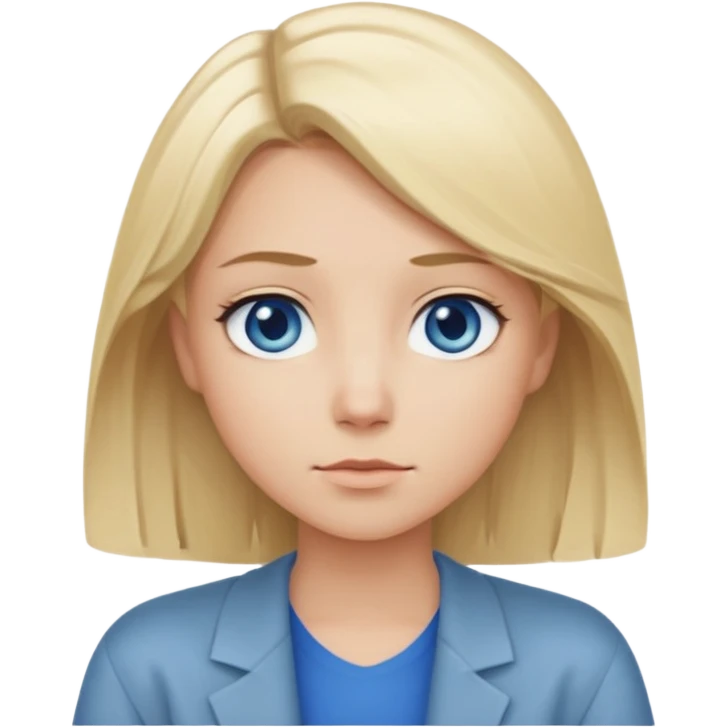 shoulder shrug Mid length Blonde hair blue eye emoji