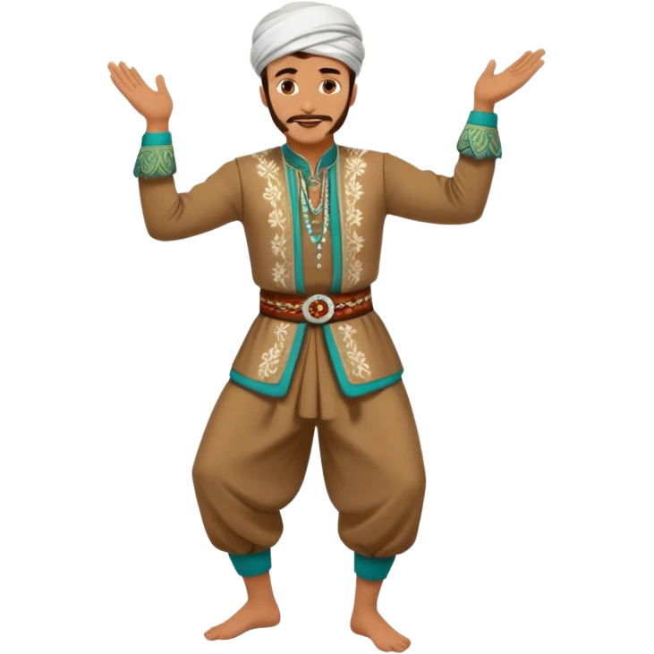 Yöresel kıyafetle zeybek oynayan erkek emoji