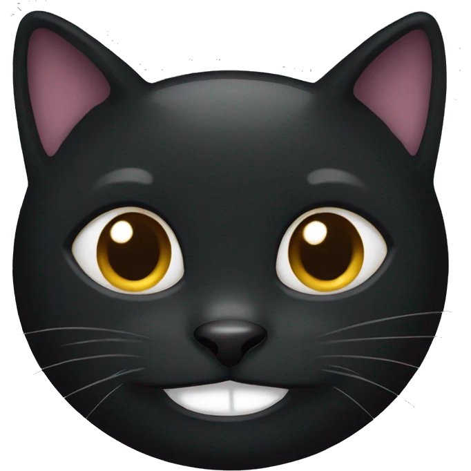 Black cat with smile  emoji