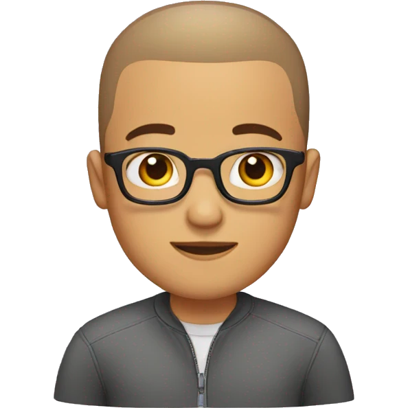 cute guy with glasses and a buzz cut emoji