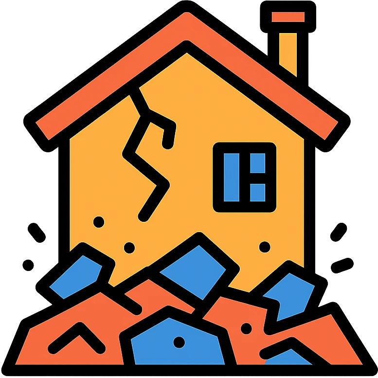 a house destroyed to the ground emoji