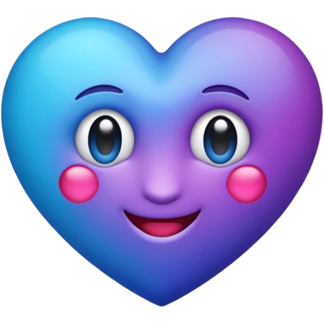 Crie um emoji de coração degrade nas cores roxo e azul emoji