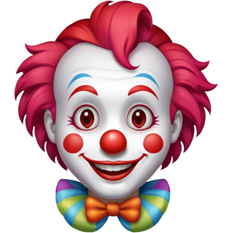 a cute clown with red nose and colorful hair emoji