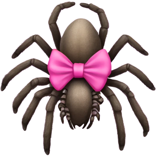 Tarantula with a pink bow emoji