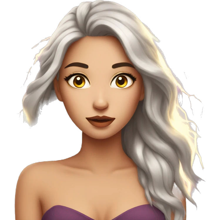 beautiful girl with the lightning in her eyes emoji
