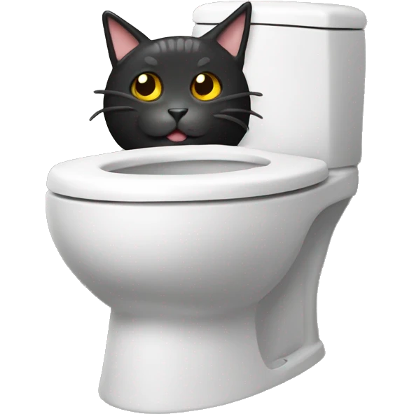 Toilet with a cat's head emoji