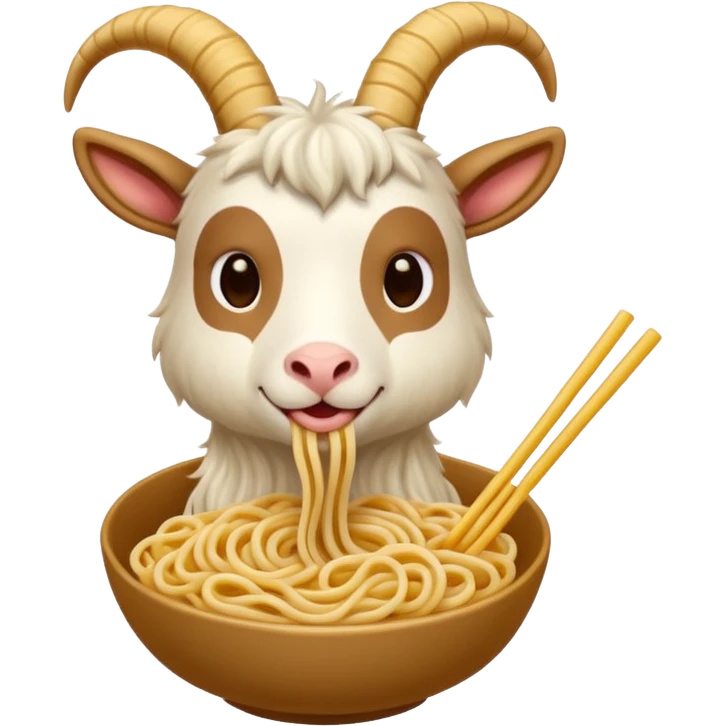 goat eating noodle emoji