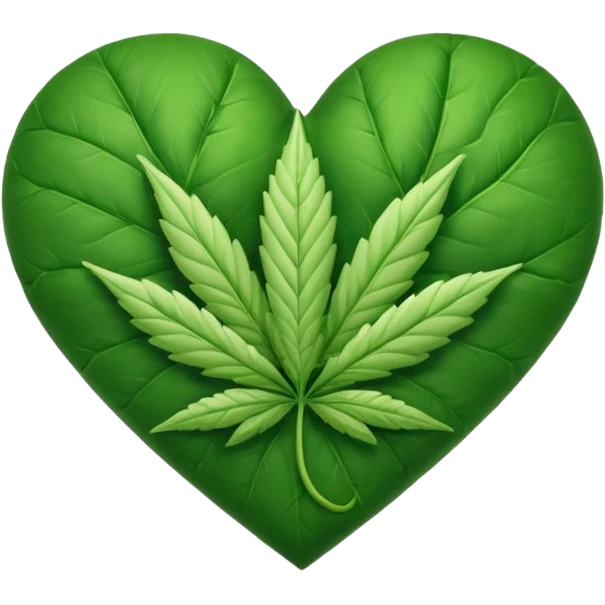Animated weed leaf heart emoji