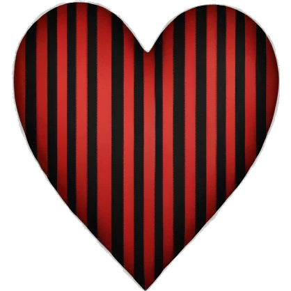 Red black stripe heart emoji