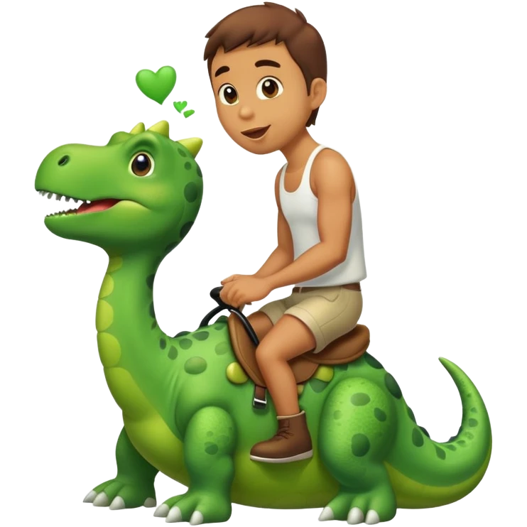 Man riding dinosaur blowing a kiss emoji