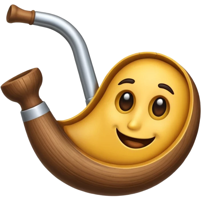 Una pipa con cara y con el pulgar hacia arriba emoji