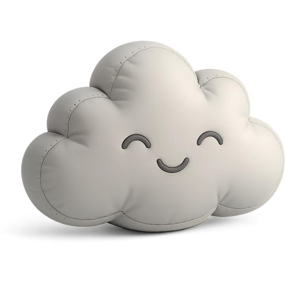 cute rain cloud with soft edges in cushion style emoji