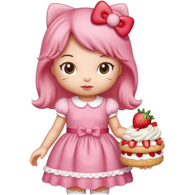 hello kitty strawberry shortcake pink emoji