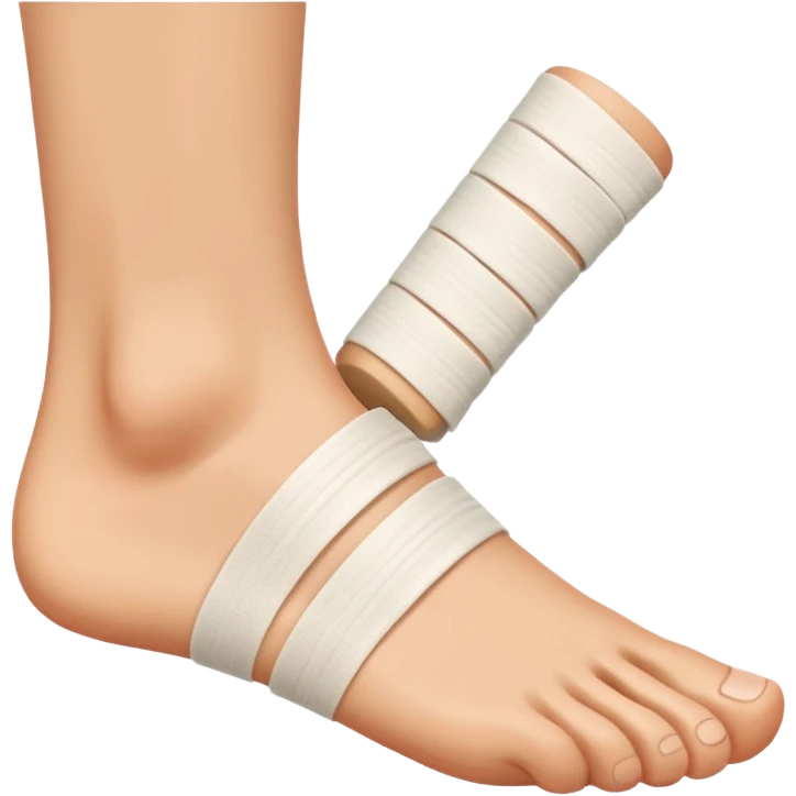 foot with bandage and pain lines emoji
