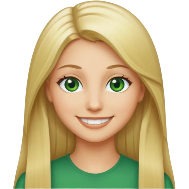 adult female with long straight blonde hair and green eyes emoji