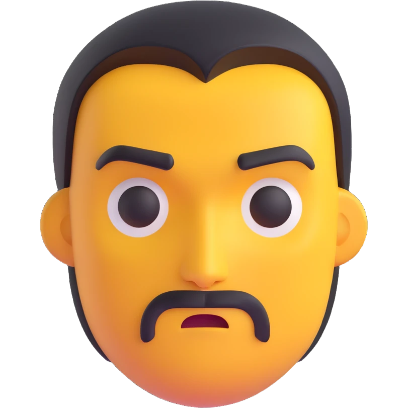 sigma male emoji, intense stare, sharp jawline, dangerous aura, tough and cool emoji