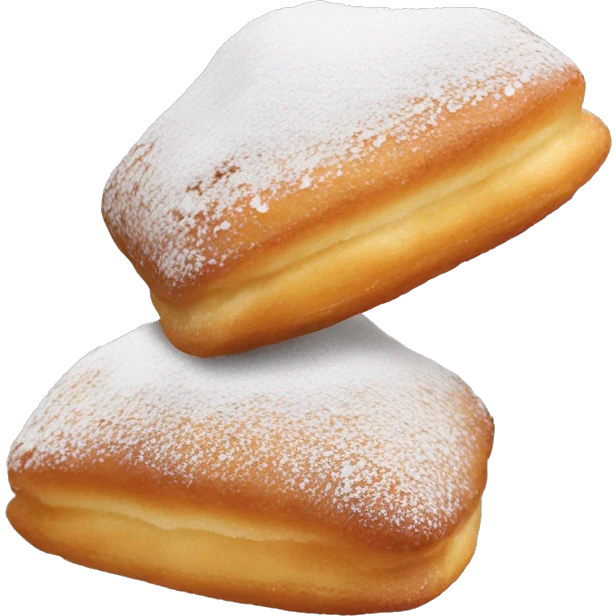 Beignets sprinkled with powdered sugar emoji