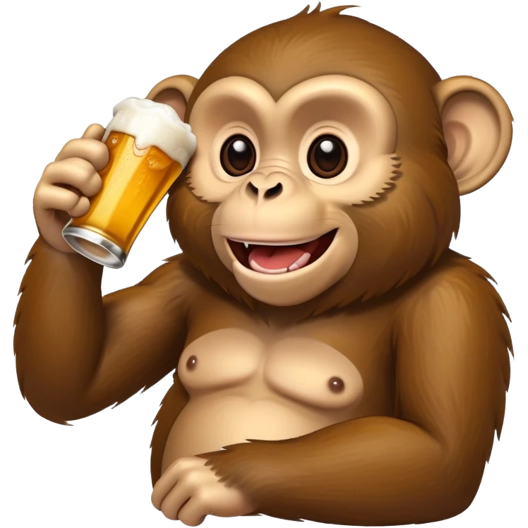 monkey drinking beer emoji