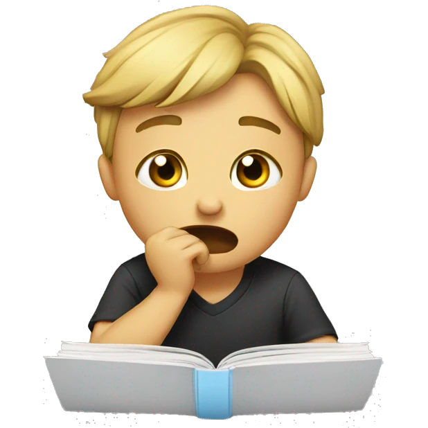 A student crying while studying  emoji