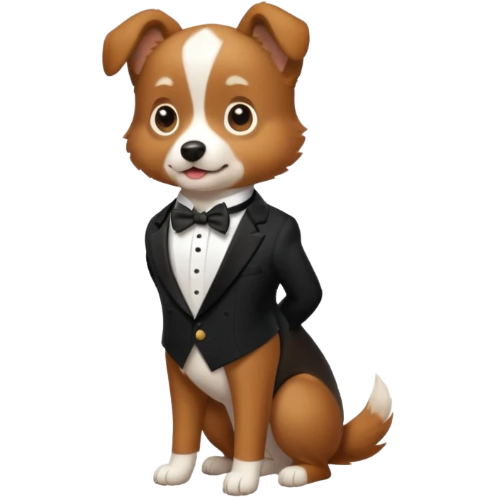 cute dog in a tuxedo emoji