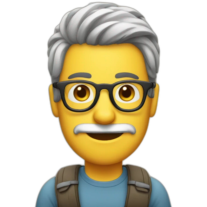 person mit bart , brille, und mütze emoji