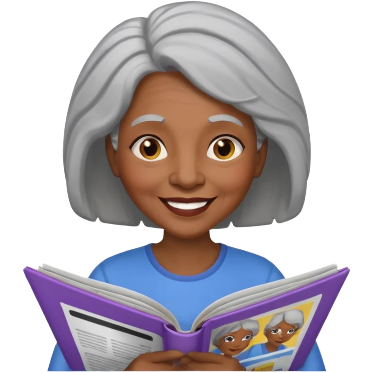 old black woman read magazine emoji