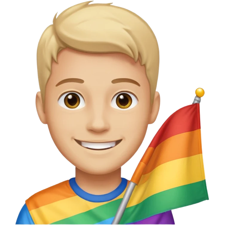 Ben with pride flag  emoji