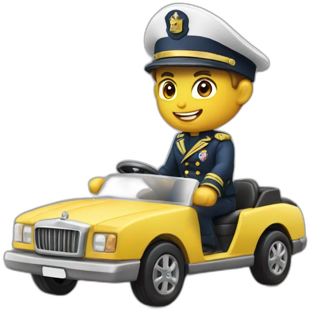 captain on toy car emoji