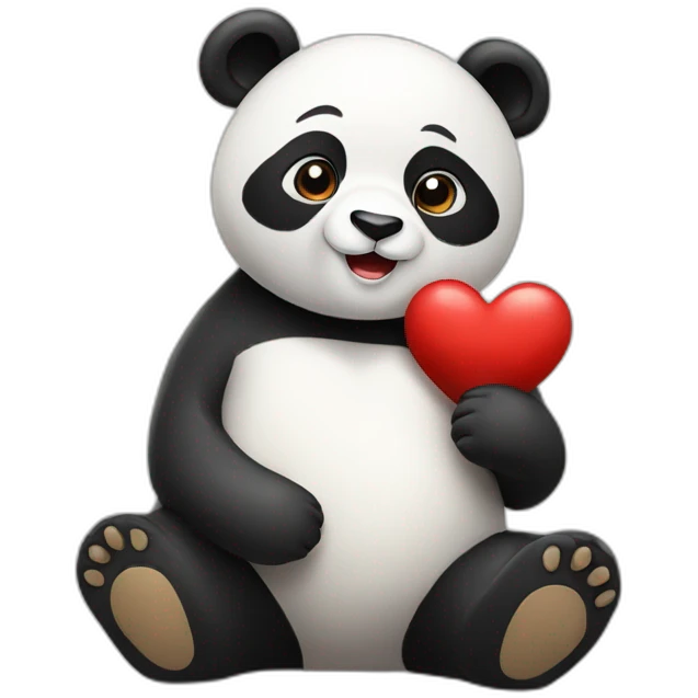 panda avec coeur emoji