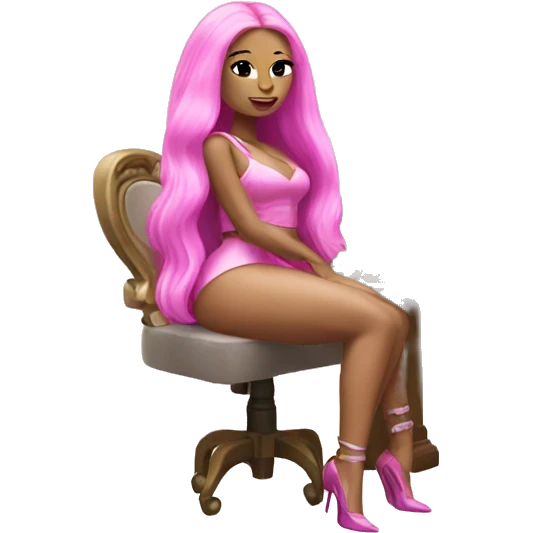 Nicki Minaj sitting at her vanity emoji