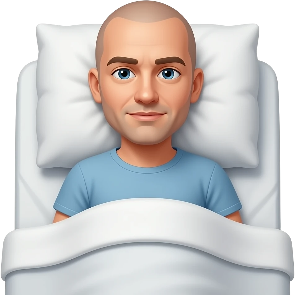 Uomo calvo  nel letto emoji