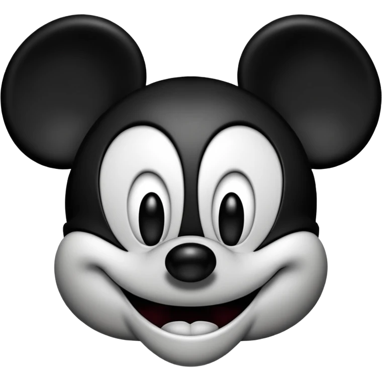 Evil mickey mouse he looks angry and comes Bloom from the eyes. White-black emoji