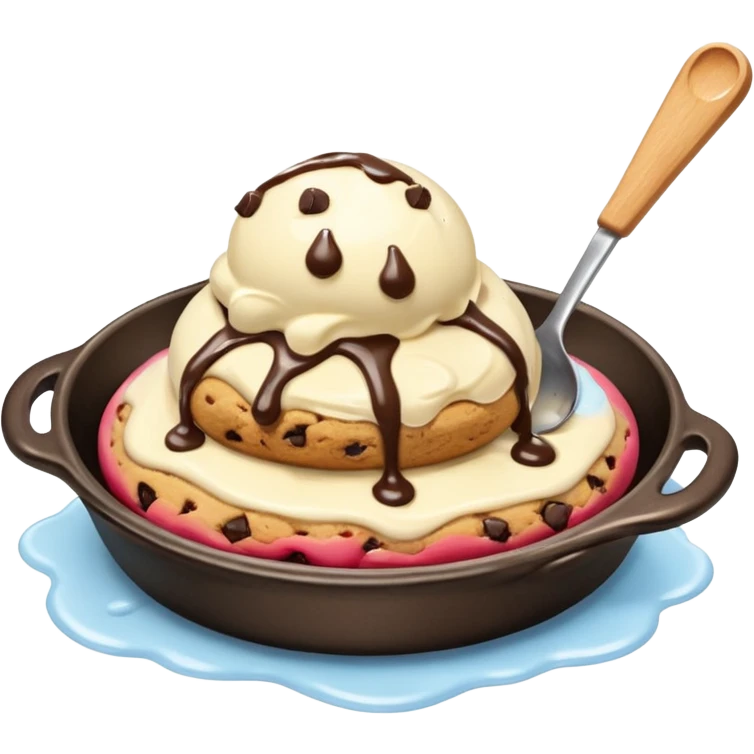 cookie skillet with ice cream on top emoji