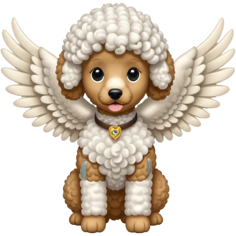 Perro poodle con alas emoji
