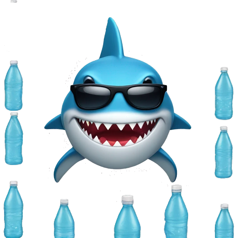 Shark with a Gatorade bottle band wearing sunglasses emoji