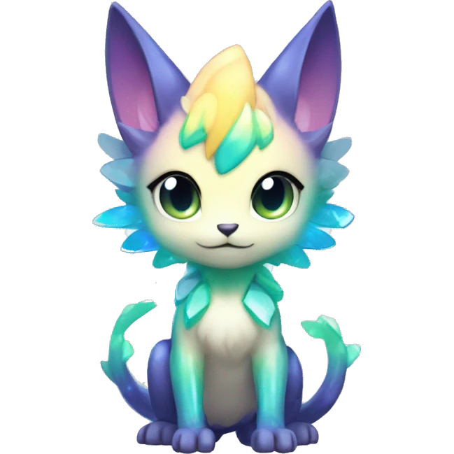 a anthro chibi-style gradient-shiny gem-sparkle-Fakémon-hybrid full body emoji