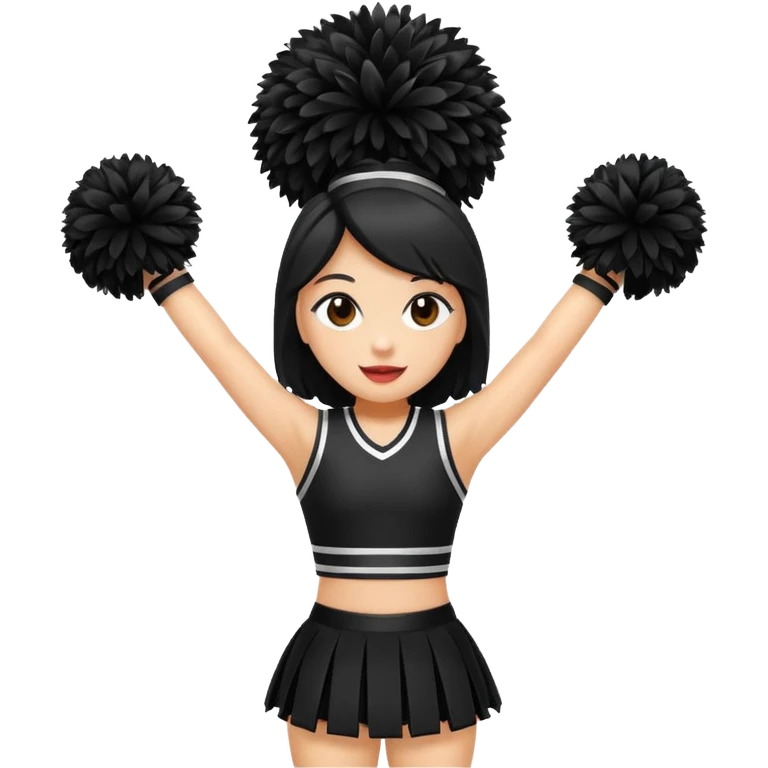 black cheerleader pom pom emoji