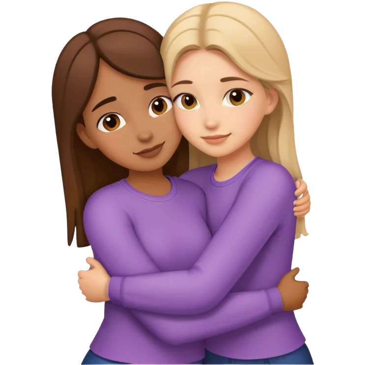 Two girl best friends hugging  emoji