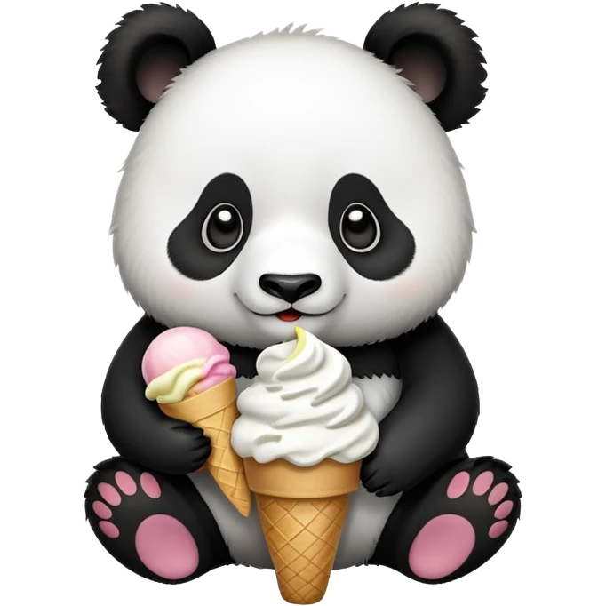Panda eating ice cream emoji