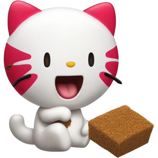Hello kitty eating termites emoji