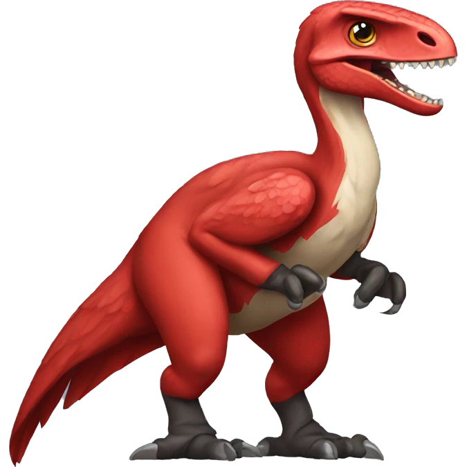 a red raptor juming emoji