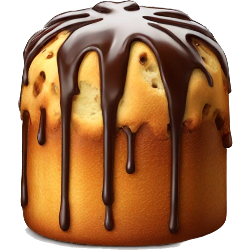 Full chocolate drip panettone emoji