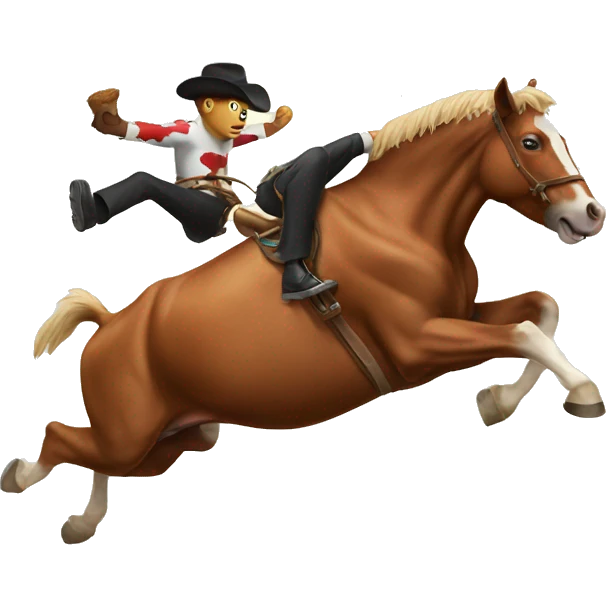 Horse jumping a cow emoji