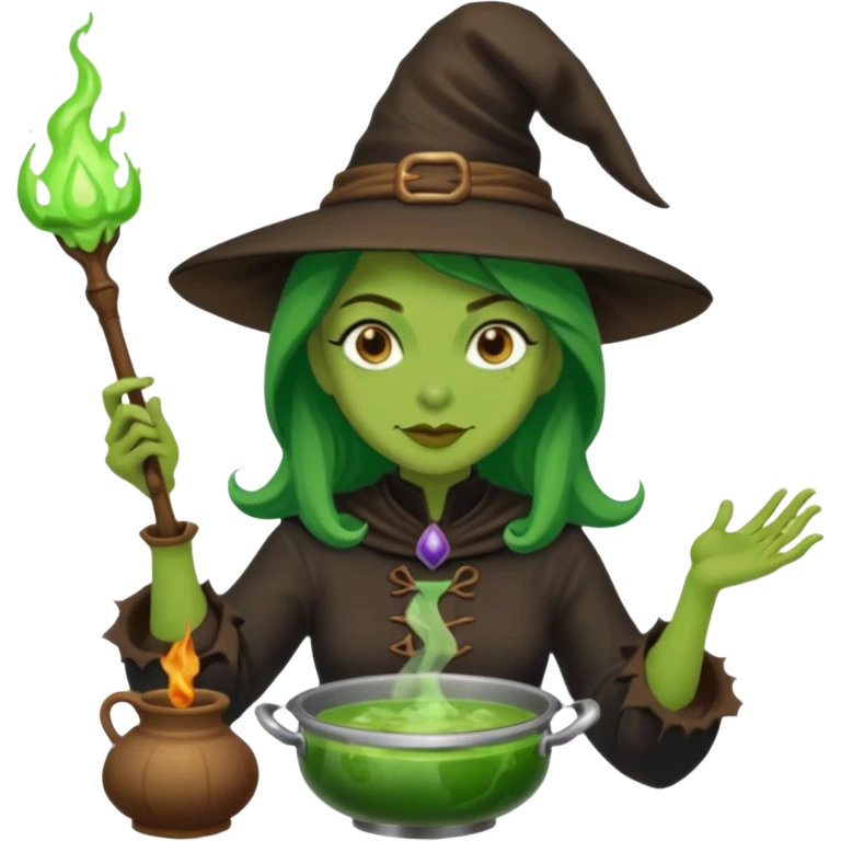 green witch cooking potion emoji