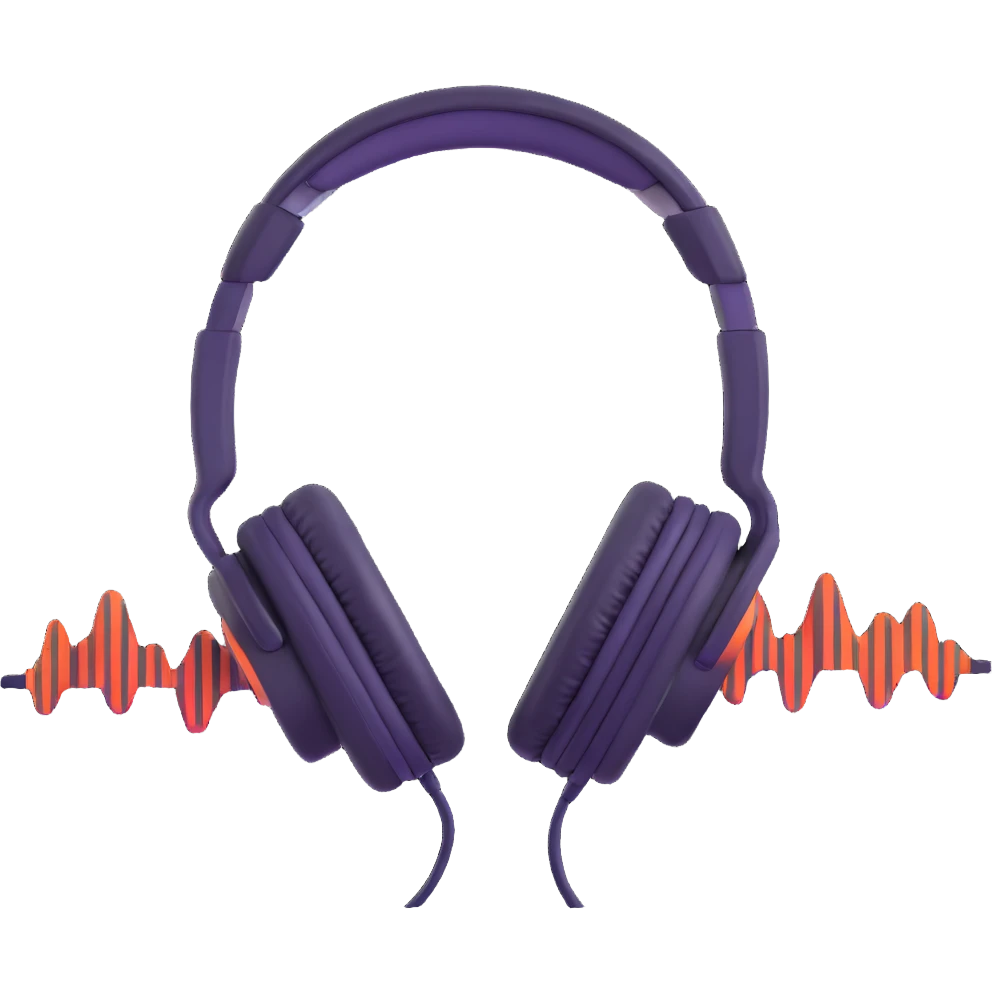 sound wave being enjoying music with headphones emoji