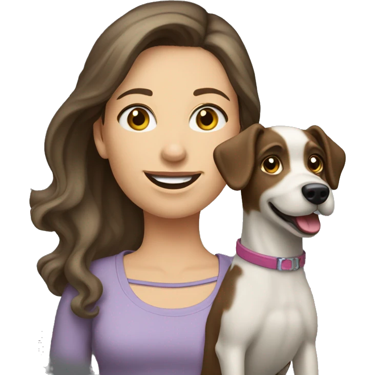 Caucasian  brunette dog walker  emoji