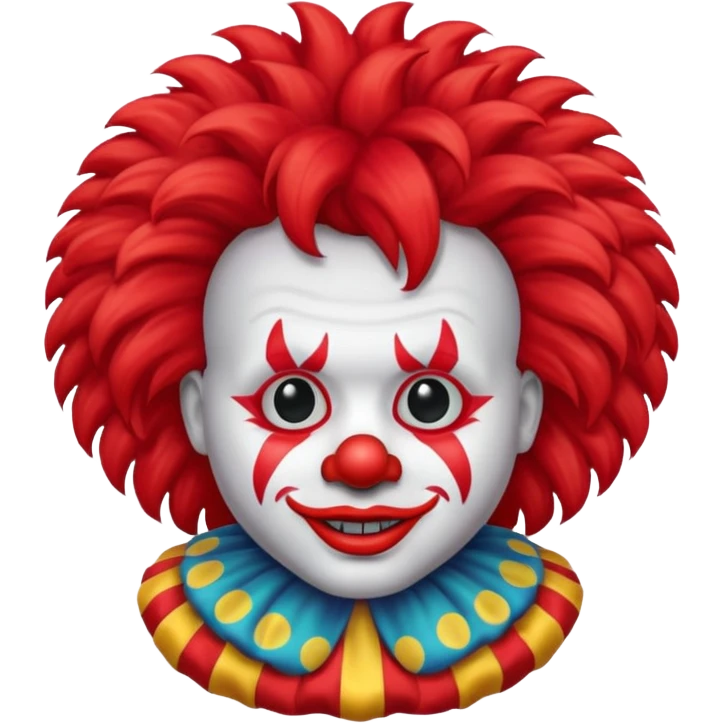 extra fluffy clown hair, no face emoji