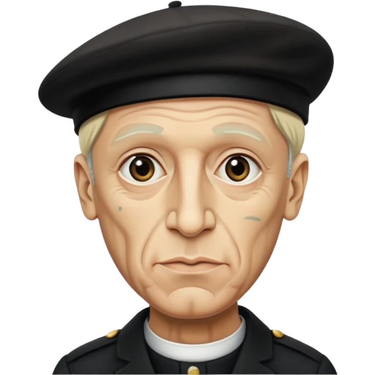 Pablo Picasso wear black berret hat emoji
