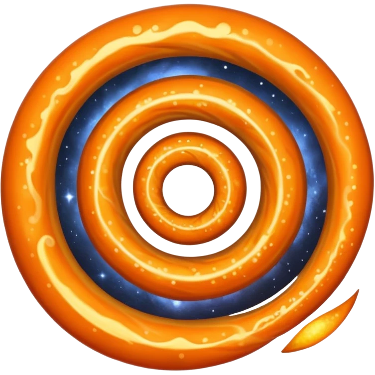 A spiral galaxy that is orange in color emoji
